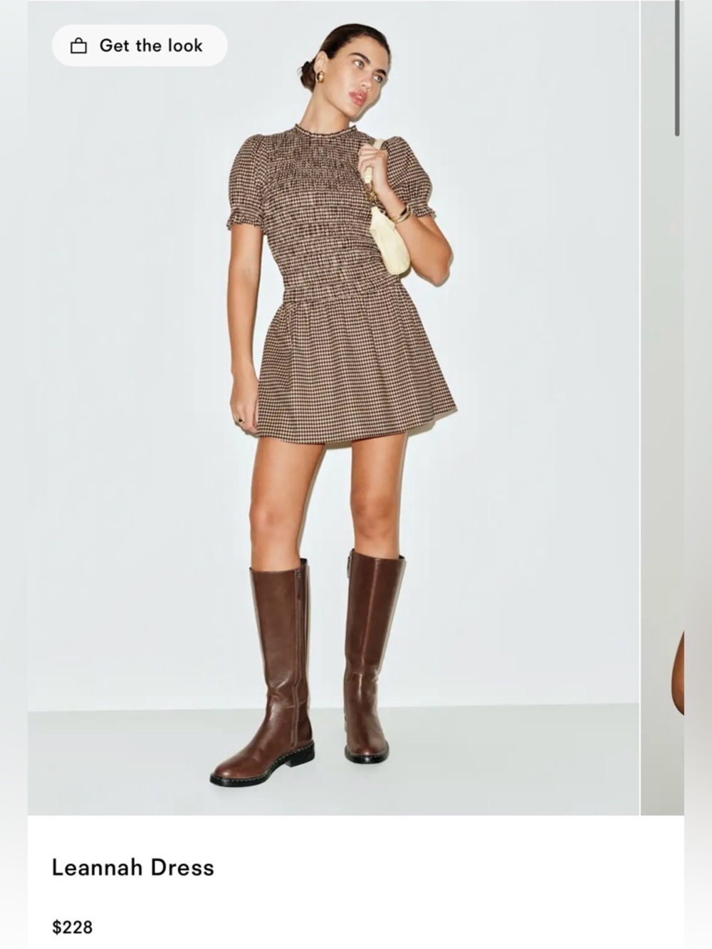 Reformation Leannah Dress in Tartine Check